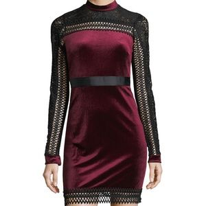 Star Crossed Lovers - Velvet Lace Yoke Dress